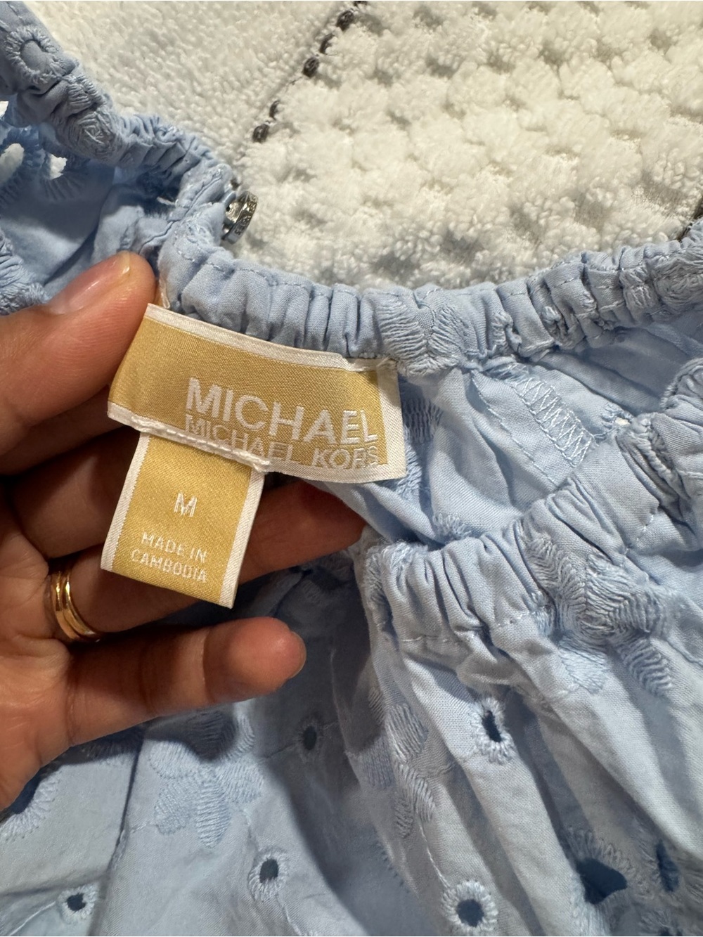 MICHAEL Michael Kors Light Blue Eyelet Sundress for Kids